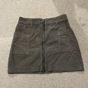 corduroy zip up mini skirt